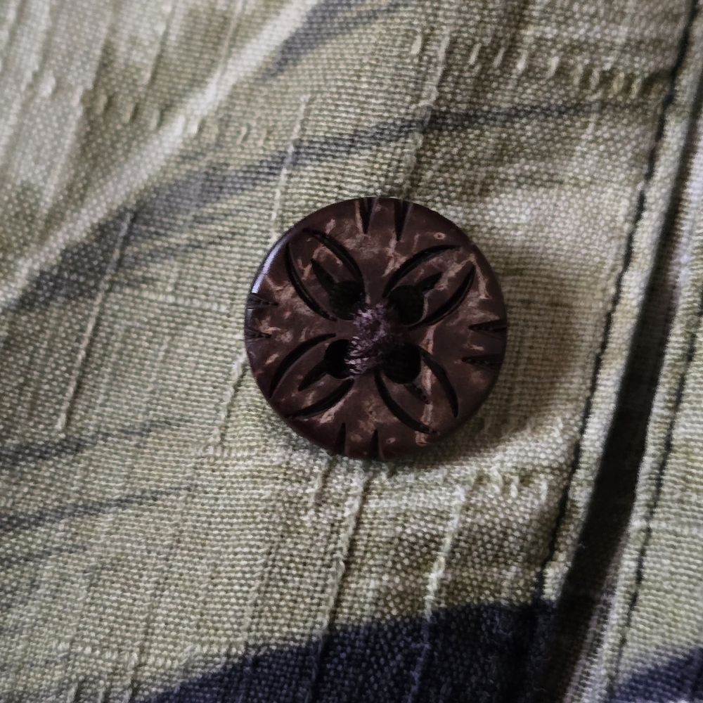 Caribbean Tropical Silk Button-Down Shirt - Size Large - Picture 3 of 5